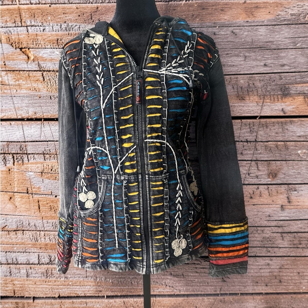 Agan Traders Colorful Embroidered Women's Jacket Medium YT7